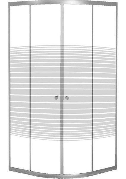 Magna Oval Çizgi Desenli 4 mm Duşakabin 80 x 80 cm