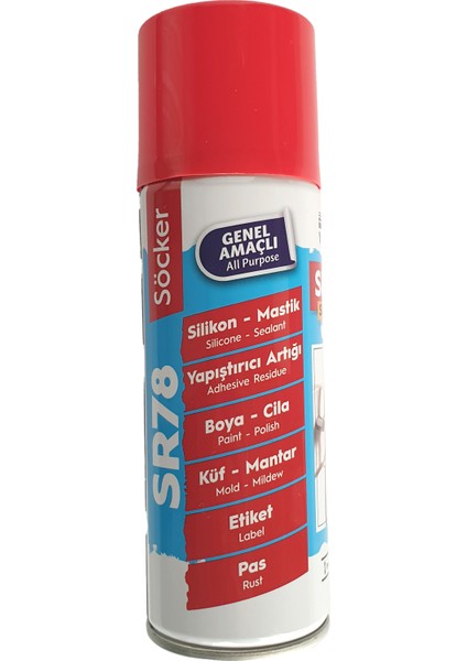 Sr 78 Söcker -Silikon Sökücü - Pas - Küf - Mantar - Etiket - Boya Genel Amaçlı 200 Ml