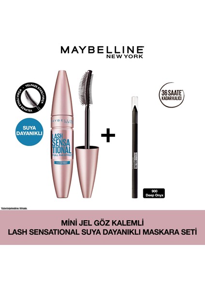 Maybelline Mini Jel Göz Kalemli Lash Sensational Suya Dayanıklı Maskara Seti