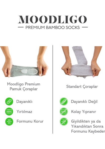 Kadın 6'lı Premium Pamuk Görünmez Spor Çorap (Babet Çorap) - Gri - Kutulu