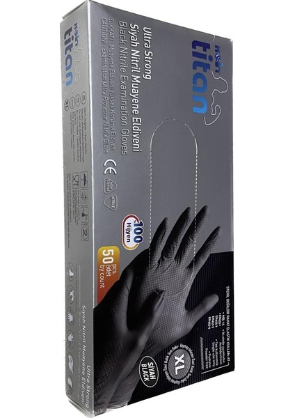 Koin Smh Ultra Nitril Eldiven Siyah Dokulu Tırtıklı