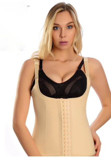 Askılı Latex Bel ve Göbek Korse Ten