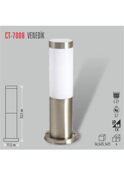 CT-7008 60W Bahçe Armatürü (Ampulsuz - 3 Adet)