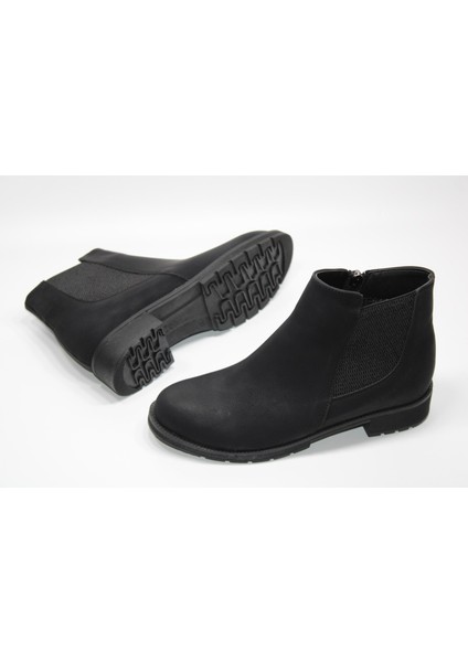 Kaymaz Kauçuk Taban Fermuarlı Lastikli Kadın Siyah Bot modelleri