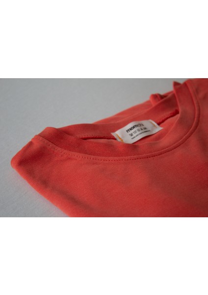 Orange Fillet Bambu Penye Crop T-Shirt