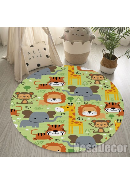Nesa_Decor Animal Desenli Hayvan Figürlü Çocuk Odası Halısı Dokuma Taban Dijital Baskı modelleri
