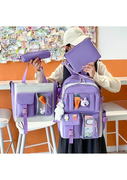 Büyük Kapasiteli 4 Parça Okul Çantası (Yurt Dışından)
