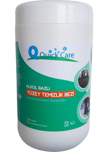 Quıckcare Dezenfektanlı Yüzey Temizlik Havlusu 72 Yaprak- Limon Kokulu