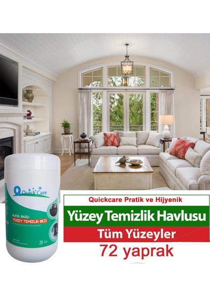 Quıckcare Dezenfektanlı Yüzey Temizlik Havlusu 72 Yaprak- Limon Kokulu fiyatları