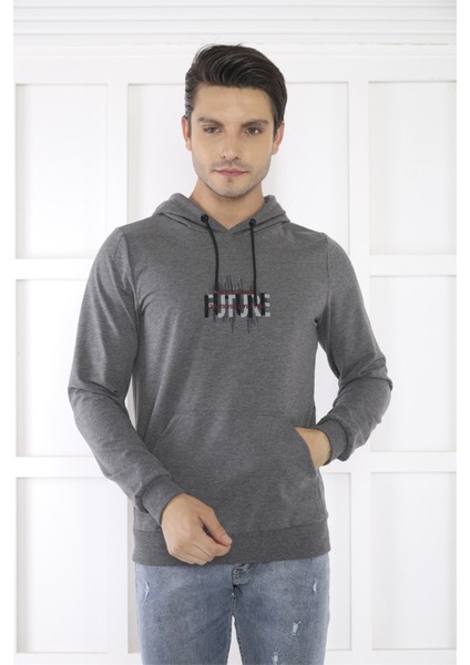 Escetic Spor Erkek G3 Melanj Cepli, Kapüşonlu Sweatshirt - 0949 modelleri