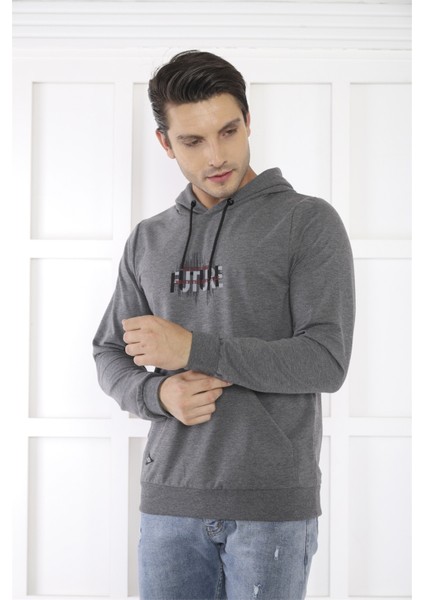 Escetic Spor Erkek G3 Melanj Cepli, Kapüşonlu Sweatshirt - 0949 fırsatları
