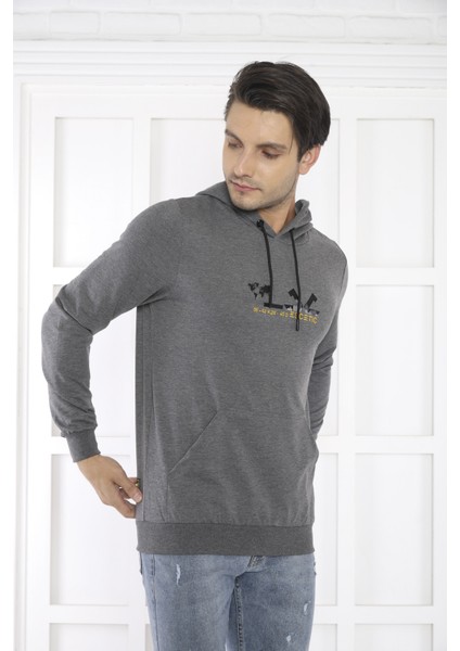 Escetic Spor Erkek G3 Melanj Cepli, Kapüşonlu Sweatshirt - 0950