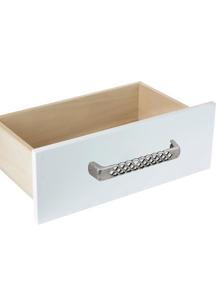 Kulp Antik Gümüş Dolap Çekmece Kulp 128 mm (Vida Dahil)