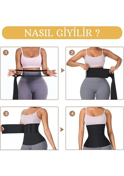 Bele Dolamalı Kum Saati 5m Sarma Bel Korsesi Tummy Wrap Waist Trainer İnceltici