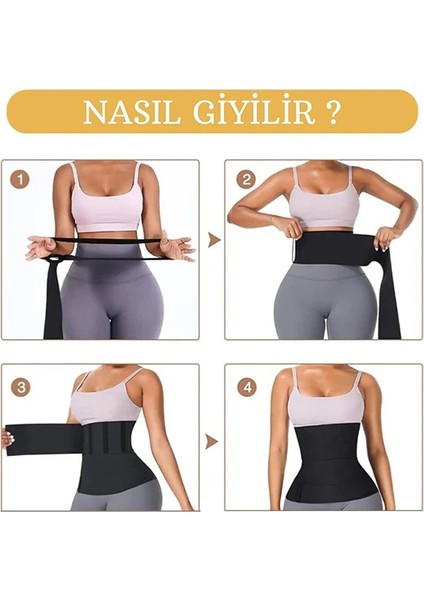 Bele Inceltici Dolamalı Tummy Wrap Waist Trainer Sarma Bel Korsesi