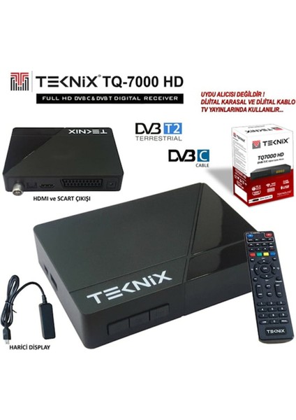 TQ-7000 Hd Dvb T & Dvb C Hd Karasal ve Kablo Tv Alıcısı modelleri