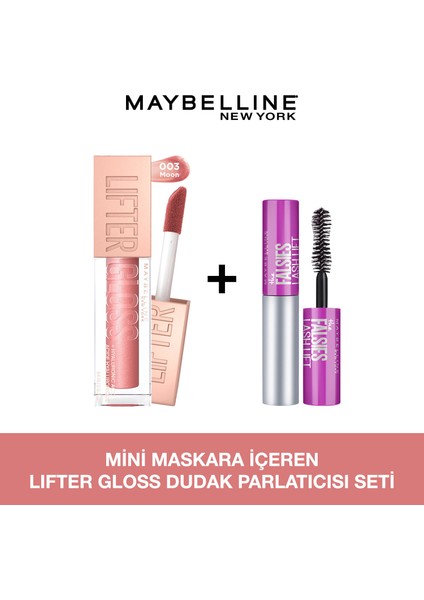 Maybelline Mini Falsies Lash Lift Maskaralı Lifter Gloss Dudak Parlatıcısı Seti - 003 Moon