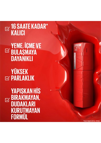 Maybelline Mini Jel Göz Kalemli Vinyl Ink Uzun Süre Kalıcı Likit Parlak Ruj Seti - 10 Lippy