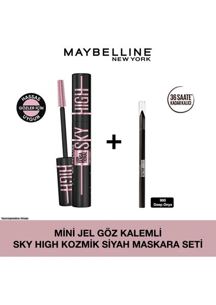 Maybelline Mini Jel Göz Kalemli Lash Sensational Sky High Kozmik Siyah Maskara Seti