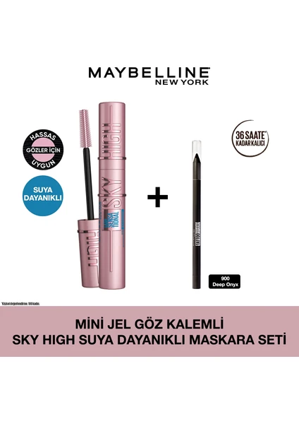 Maybelline Mini Jel Göz Kalemli Lash Sensational Sky High Suya Dayanıklı Maskara Seti