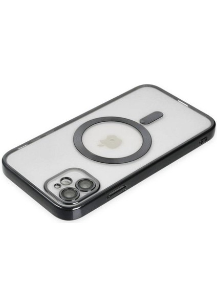 Apple iPhone 11 Kılıf Magsafe Kamera Lensli Korumalı Şeffaf Silikon Kapak