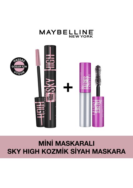 Maybelline Mini Falsies Lash Lift Maskara + Sky High Cosmic Black Maskara Seti