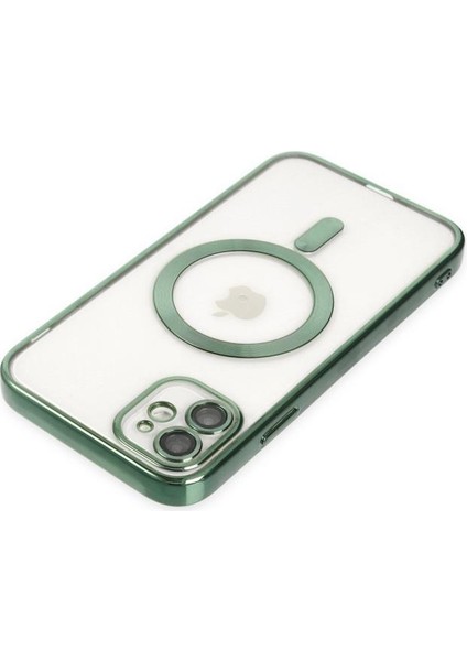 Apple iPhone 11 Kılıf Magsafe Kamera Lensli Korumalı Şeffaf Silikon Kapak