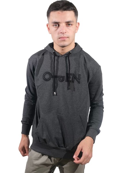 Daniel Milano  Erkek Open Kanguru Füme Kapüşonlu SWEATSHIRT-804