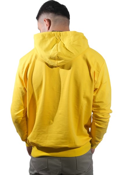 Erkek Open Kanguru Sarı Kapüşonlu SWEATSHIRT-805