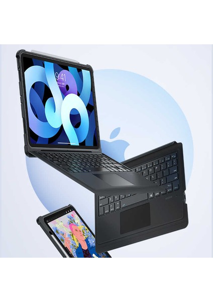 Apple iPad Pro 10.5 (7.nesil) Benks Multifunctional Kablosuz Klavyeli Kılıf Touchpad