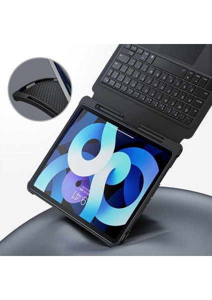 Apple iPad Pro 10.5 (7.nesil) Benks Multifunctional Kablosuz Klavyeli Kılıf Touchpad