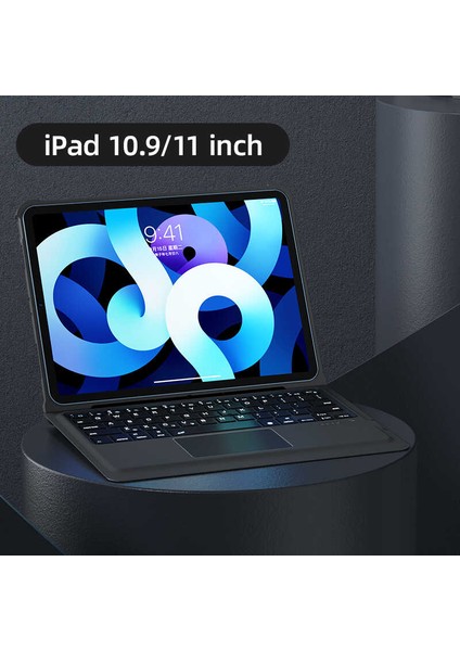 Apple iPad Air 10.9 2022 (5.nesil) Benks Multifunctional Kablosuz Klavyeli Kılıf Touchpad