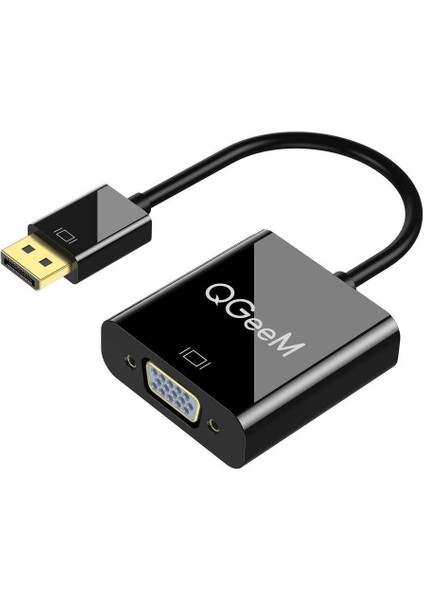 Qgeem QG-HD25 VGA To Display Port Dönüştürücü Adaptör 1080P Full Hd 60Hz Görüntü Aktarım