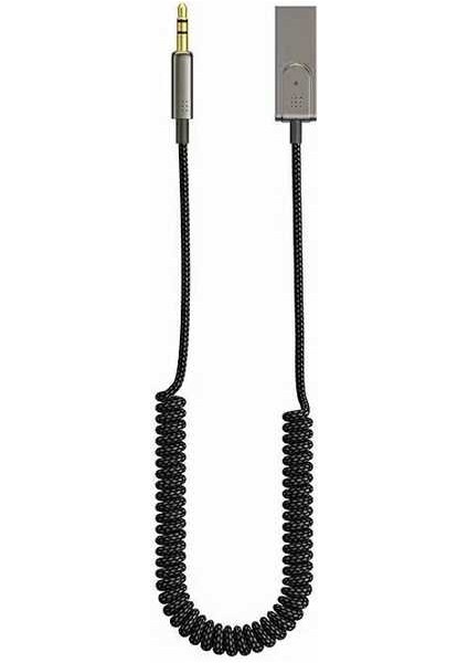YP04 3.5 mm Spiral Kablosuz Aux Kablo 170 cm Wireless Audio Ses Kablosu Bluetooth V5.1