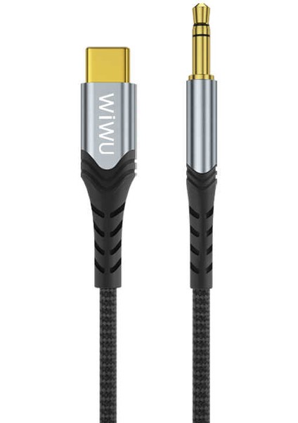 YP03 Type-C Aux Kablo 3.5 mm Ses Kablosu 150 cm Tak & Çalıştır Sağlam Naylon Örgü