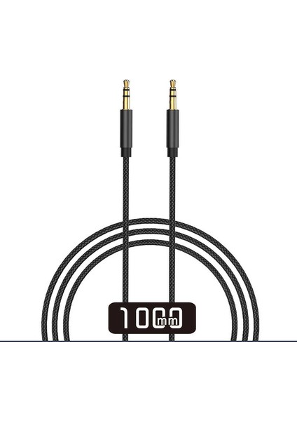 Yp-01 3.5 mm Aux Kablo Audio Stereo Hi-Fi 100 cm Örgü Tasarım