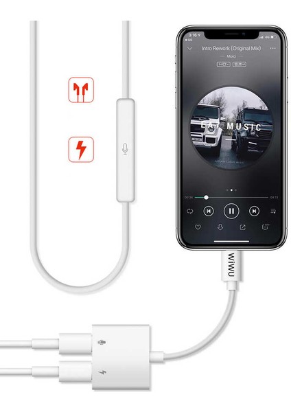 LT01 Plus Lightning Ses Dönüştürücü Aux Adaptör