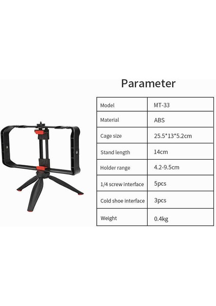 Mt-33 Tripod 14 cm Uzunluk Çok Yönlü Kullanım