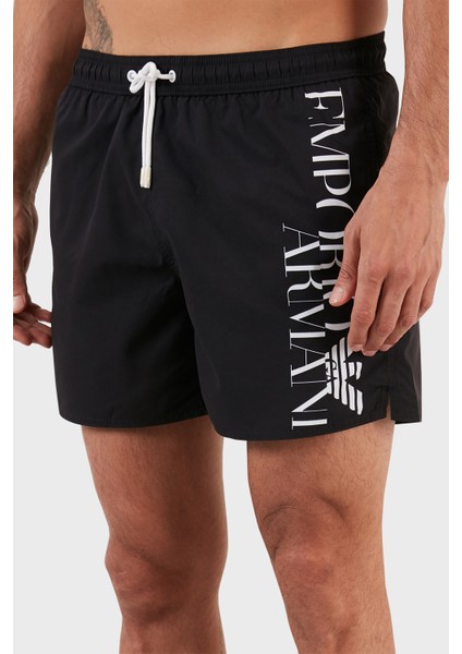 Emporio Armani Logolu Deniz Şortu Regular Fit Belden Bağlamalı Mayo Short Erkek Mayo Short S 211740 2R424 92420