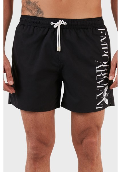 Emporio Armani Logolu Deniz Şortu Regular Fit Belden Bağlamalı Mayo Short Erkek Mayo Short S 211740 2R424 92420