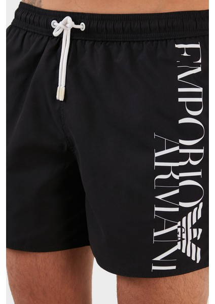 Emporio Armani Logolu Deniz Şortu Regular Fit Belden Bağlamalı Mayo Short Erkek Mayo Short S 211740 2R424 92420