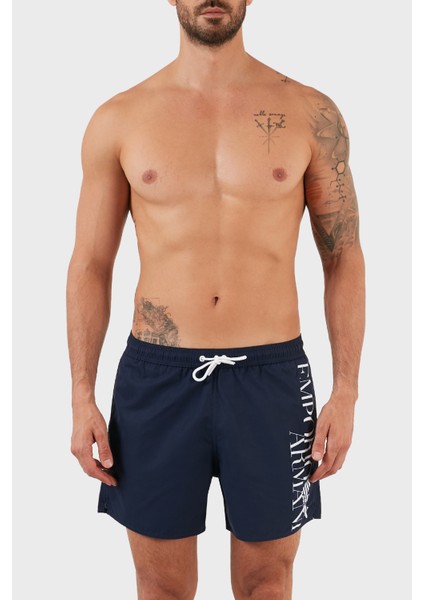 Logolu Deniz Şortu Regular Fit Belden Bağlamalı Mayo Short Erkek Mayo Short S 211740 2R424 95135