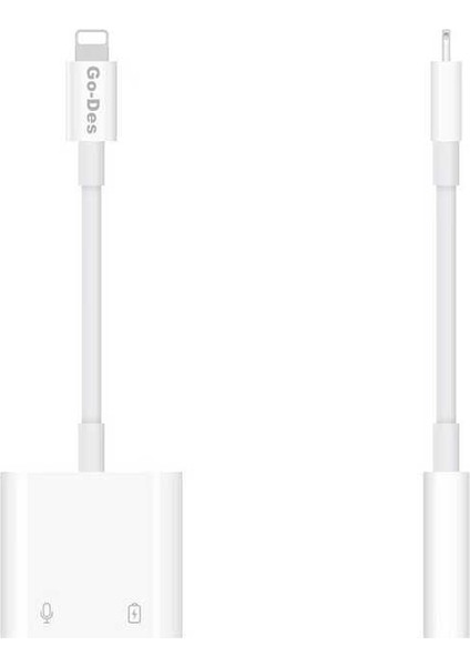 Go Des GD-OR881 Lightning 3.5 mm Aux Kulaklık ve Şarj Dönüştürü Adaptör Ses Adaptörü