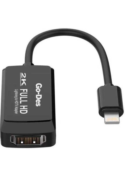 Go Des GD-8275 Lightning HDMI 2k Dönüştürücü Adaptör Lightning Av Kablo