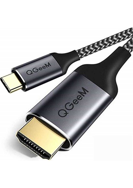 QG-UA09 Type-C To HDMI Kablo 3 Metre 4K 60Hz Görüntü Aktarım Kablosu