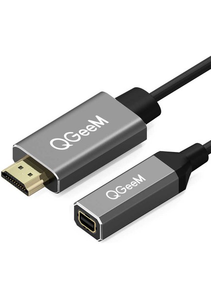 Qgeem QG-HD02 HDMI To Mini Display Port Dönüştürücü Adaptör Görüntü Aktarım Kablosu