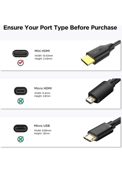 Qgeem QG-AV19 Micro HDMI To Micro USB Kablo 183 cm 4K Görüntü Aktarım Kablosu