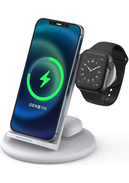 Power Air 3 In 1 Kablosuz Şarj Standı iPhone & Airpods & Apple Watch Wireless Şarj Istasyonu