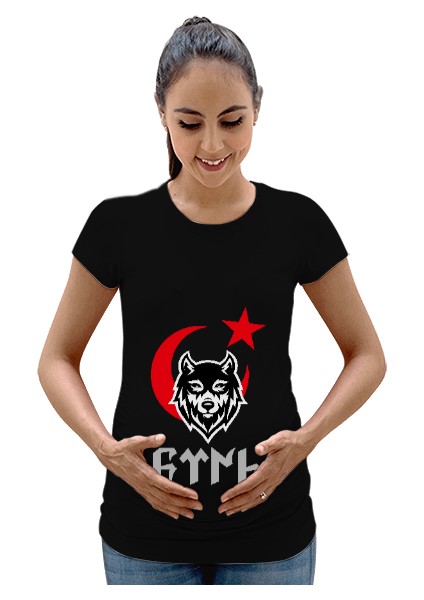 Göktürk, Türk, Bozkurt Kadın Hamile Tişört
