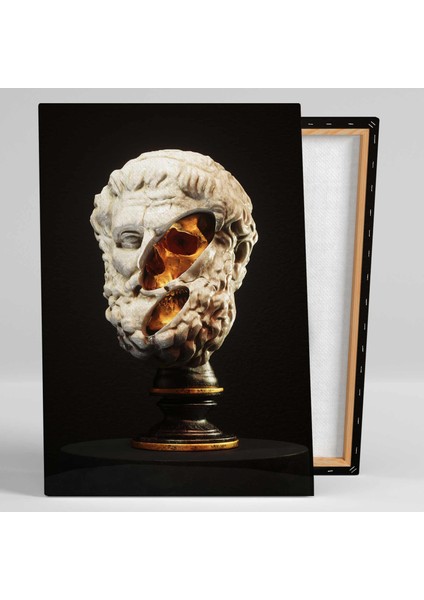 Gold Detaylı Mermer Davud Heykeli Kanvas Tablo fiyatları